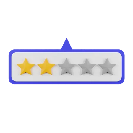 Two Star Rating  3D Illustration