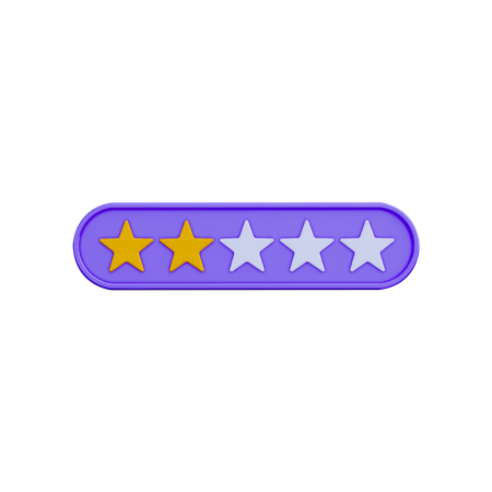 Two Star Rating  3D Illustration