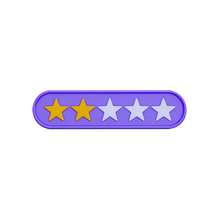 Two Star Rating  3D Illustration