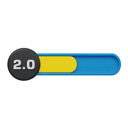 Two Star Rating Circle Bar  3D Icon