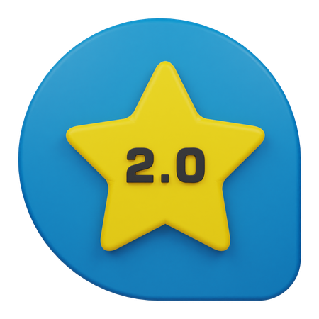 Two Star Rating Comment  3D Icon