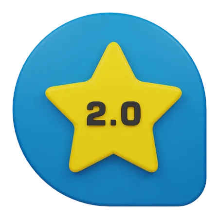 Two Star Rating Comment  3D Icon