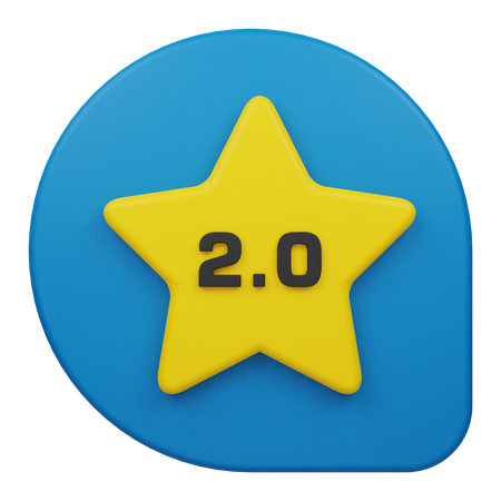 Two Star Rating Comment  3D Icon