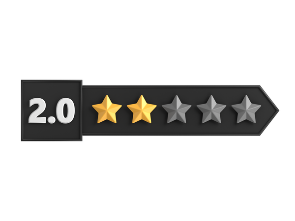 Two Star Rating Label  3D Icon