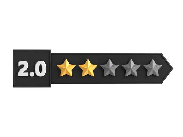 Two Star Rating Label 3 D Icon 3D Icon