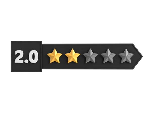 Two Star Rating Label  3D Icon