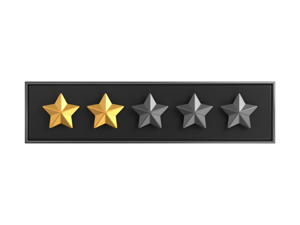Two Star Rating Label  3D Icon