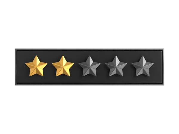Two Star Rating Label 3 D Icon 3D Icon