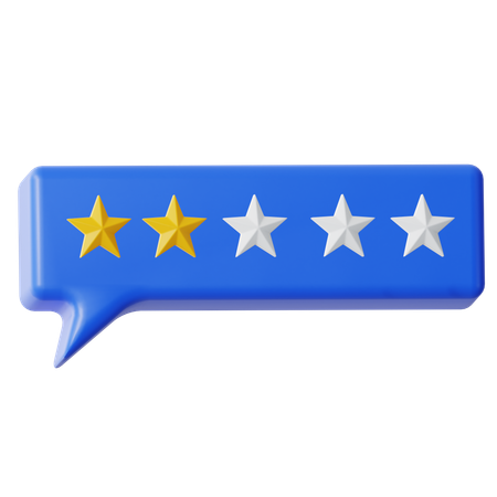 Two Stars Feedback Chat  3D Icon