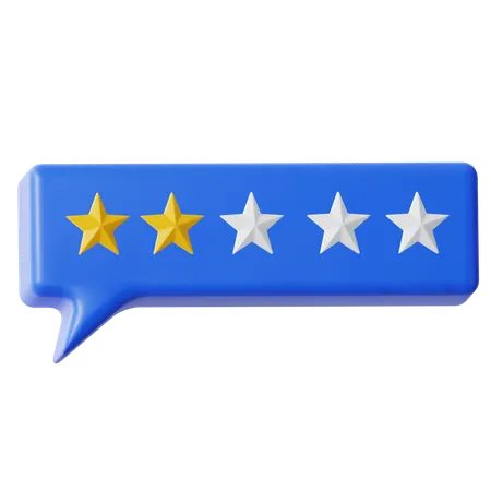 Two Stars Feedback Chat  3D Icon