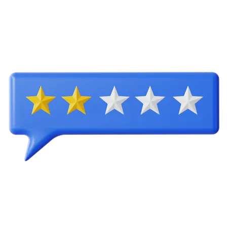 Two Stars Feedback Chat  3D Icon