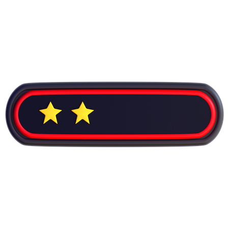 Two Stars Rating  3D Icon