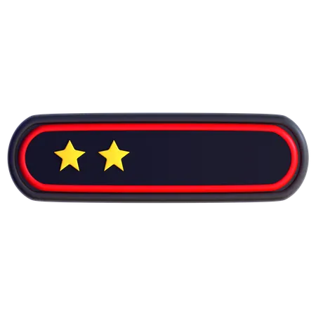 Two Stars Rating  3D Icon