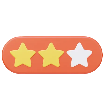 Two Stars Rating 3 D Illustration 3D Icon