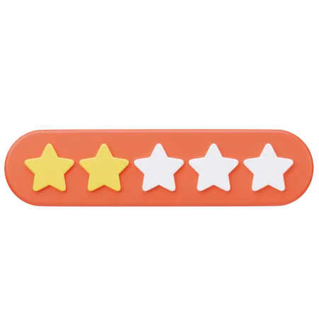 Two Stars Rating 3 D Illustration 3D Icon