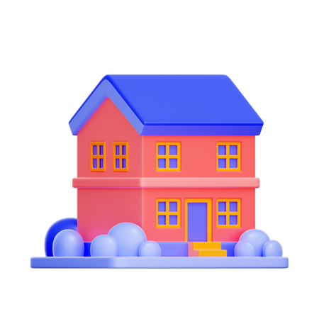 Two-story house  3D Icon