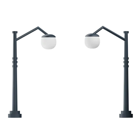 Two Street Lamp  3D Icon