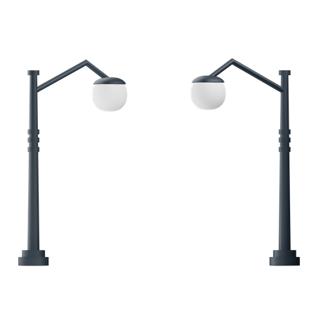 Two Street Lamp  3D Icon
