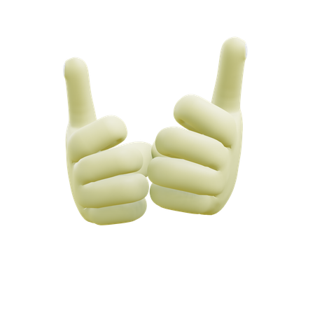 Two Thumb Up  3D Icon