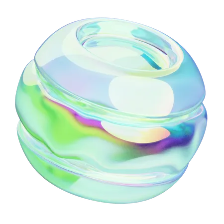 Two Tied Ball Balloon Chrome  3D Icon