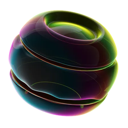 Two Tied Ball Balloon Neon Abstract  3D Icon