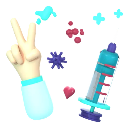 Two Time Vaccine 3D Icon