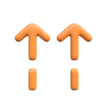 Two Up Arrows  3D Icon