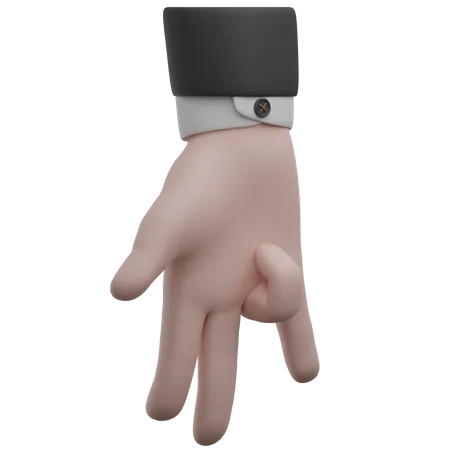 Two Walking Hand Gestures  3D Icon