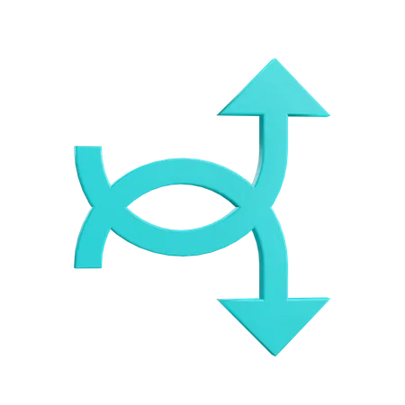 Two Way Curve Arrow  3D Icon