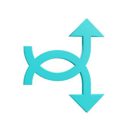 Two Way Curve Arrow  3D Icon