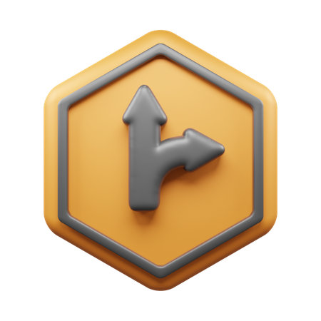 Two Way Road  3D Icon