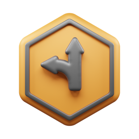 Two Way Road  3D Icon