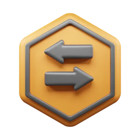 Two Way Road  3D Icon