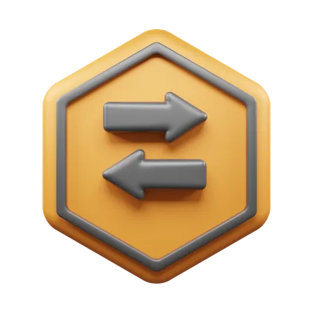 Two Way Road  3D Icon