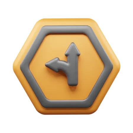 Two Way Road  3D Icon