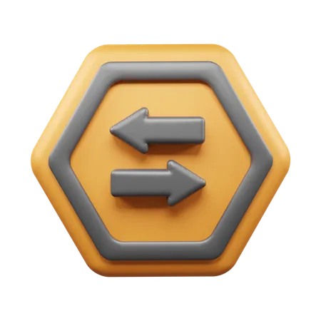 Two Way Road  3D Icon