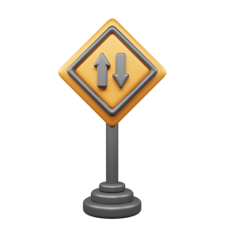 Two Way Road  3D Icon