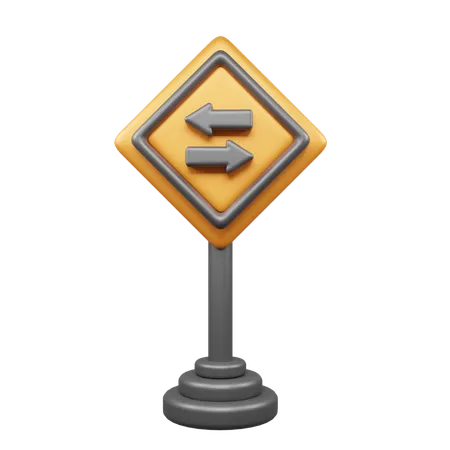 Two Way Road  3D Icon