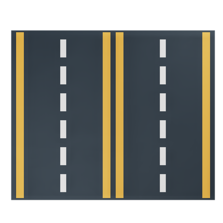 Two Way Road  3D Icon