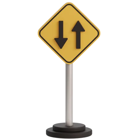 Two Way Sign  3D Icon