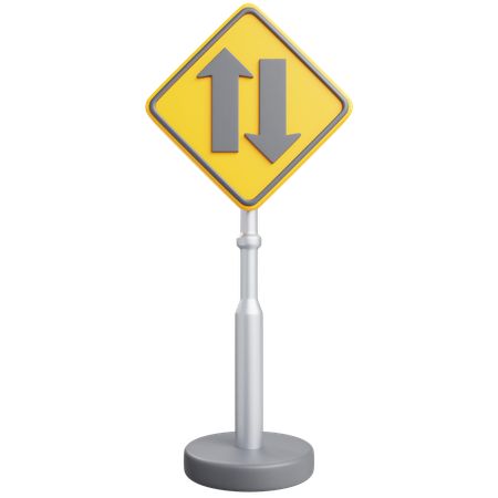 Two Way Sign  3D Icon