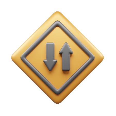 Two Way Sign  3D Icon