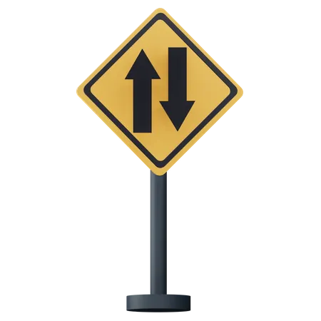 Two Way Sign  3D Icon