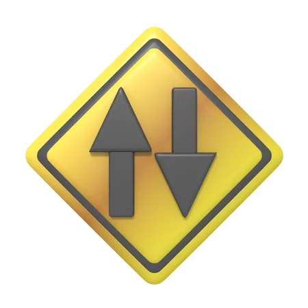 Two Way Street Sign  3D Icon
