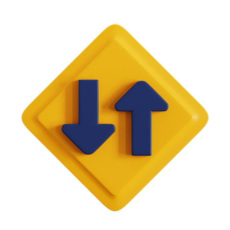 Two Way Traffic  3D Icon