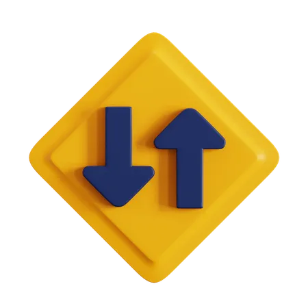 Two Way Traffic  3D Icon