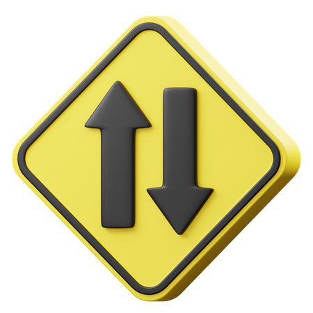 Two Way Traffic 3D Icon