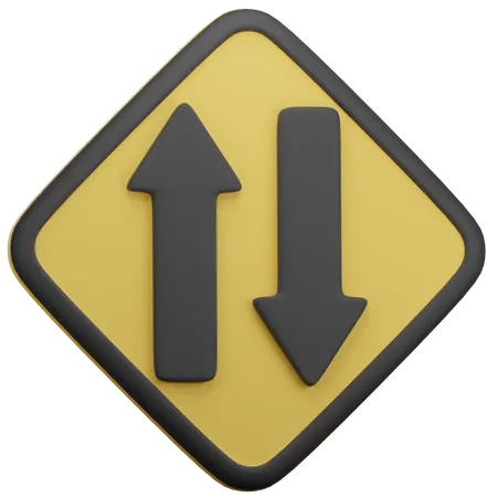 Two Way Traffic  3D Icon