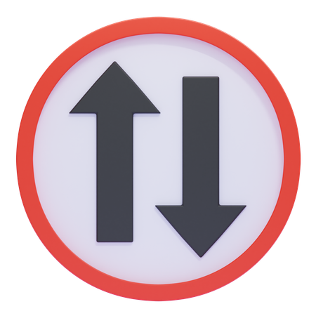 Two-Way Traffic Sign  3D Icon