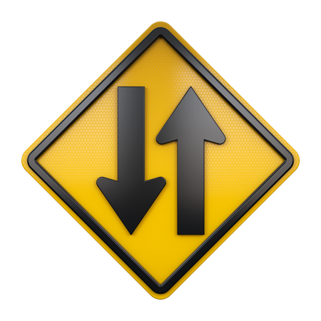 Two Way Traffic Sign  3D Icon